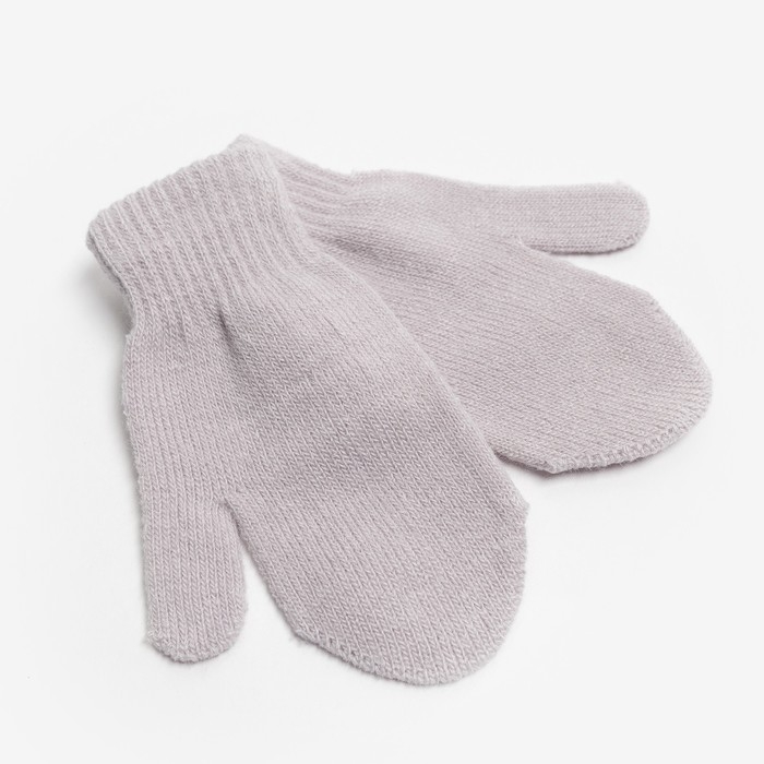 Варежки детские однослойные MINAKU Варежки детские однослойные MINAKU "Однотонные",цв. серый, р-р 15 (6-8 лет)