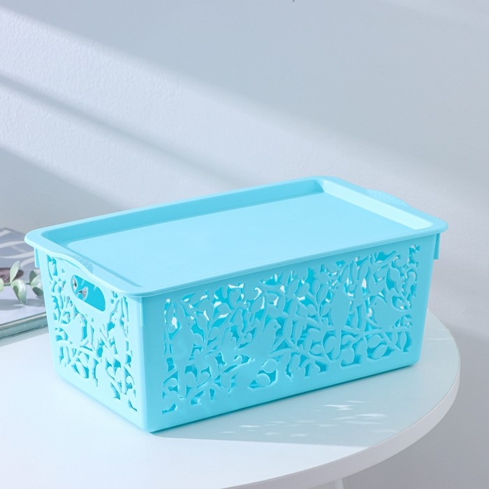 Контейнер пластиковый для хранения с крышкой Доляна &laquo;Птицы&raquo;, 29&times;17,5&times;12 см, цвет МИКС