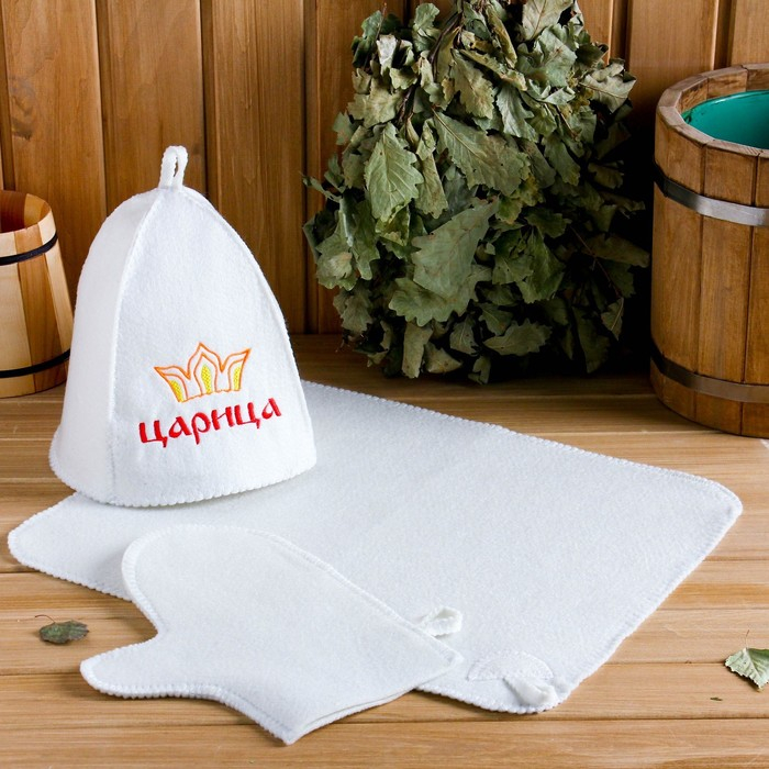 Набор для бани Набор для бани "Царица" шапка, коврик, рукавица