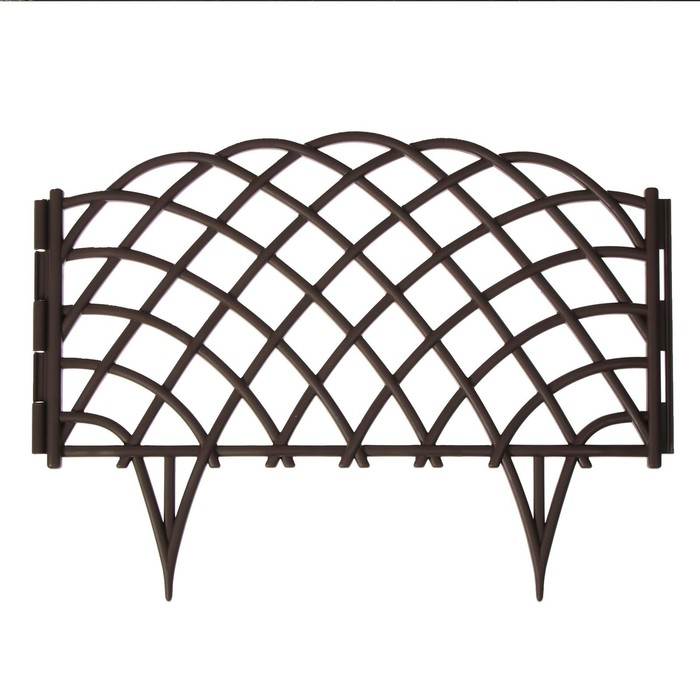 Ограждение декоративное, 34 &times; 270 см, 6 секций, пластик, коричневое, &laquo;Диадема&raquo;