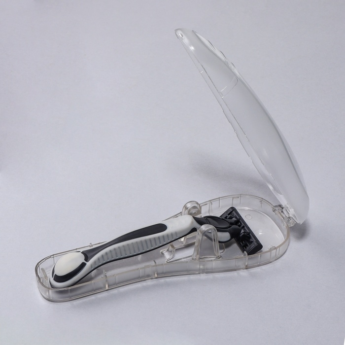 Органайзер для бритвы, с крышкой, вентилируемый, 16,2 × 6,1 см, цвет прозрачный Органайзер для бритвы, с крышкой, вентилируемый, 16,2 × 6,1 см, цвет прозрачный