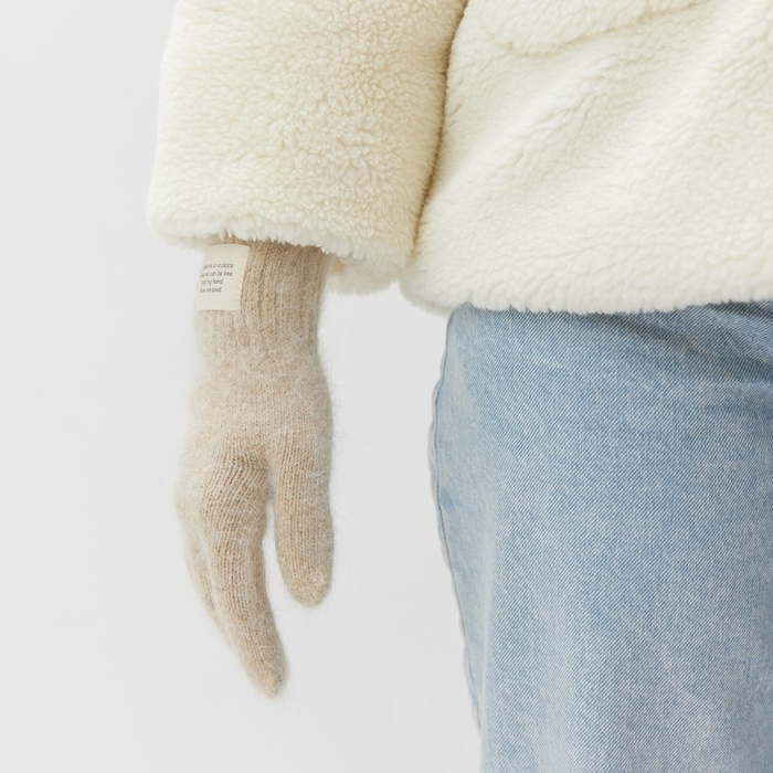 Перчатки женские MIST с шерстью кролика, р-р 22 см, цв. бежевый