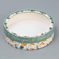 Коробка для макарун тубус с окном «Волшебная сказка», 20 х 20 х 5 см, Новый год Коробка для макарун тубус с окном «Волшебная сказка», 20 х 20 х 5 см, Новый год