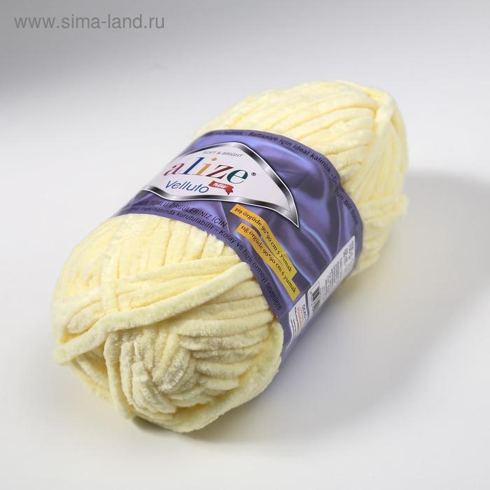 Пряжа Пряжа "Velluto" 100% микрополиэстер 68м/100гр (13 св. лимон)