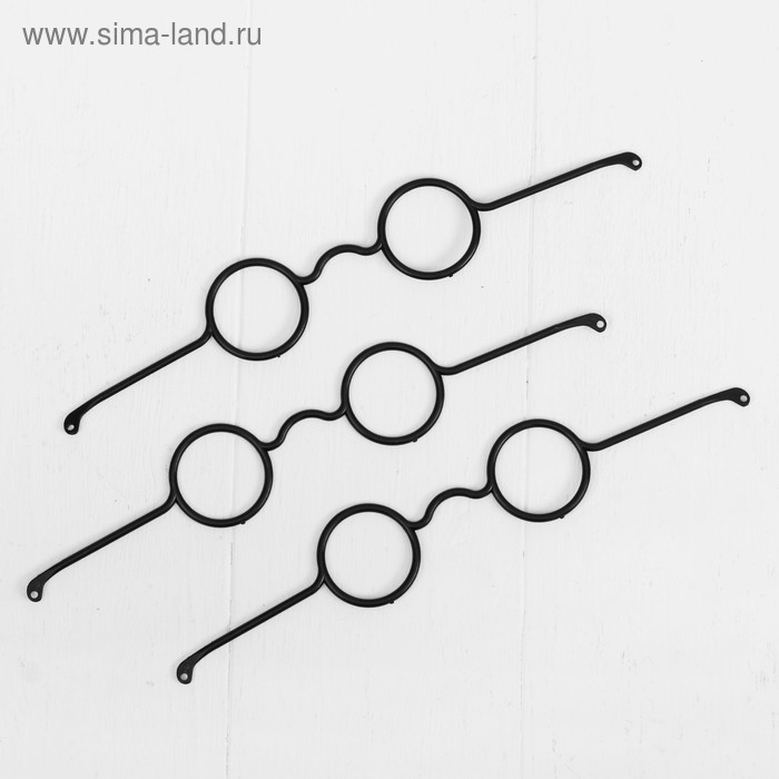 Очки для игрушек, набор 3 шт, размер 1 шт: 3,5 &times; 10,5 &times; 6,2 см, цвет чёрный