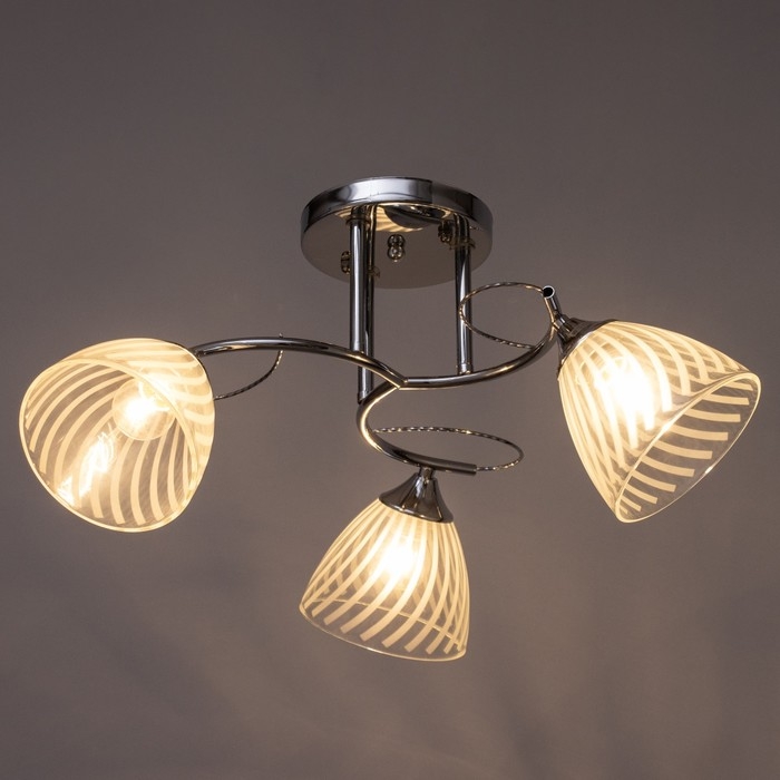 Люстра "Нора" 3х60Вт Е27 Хром 52х52х26см