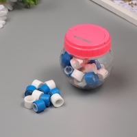 Клейкая лента пластик в банке "Белый и синий" н-р 40 шт 1,2 см, дл. 0,9 м 7х7х9 см Клейкая лента пластик в банке "Белый и синий" н-р 40 шт 1,2 см, дл. 0,9 м 7х7х9 см