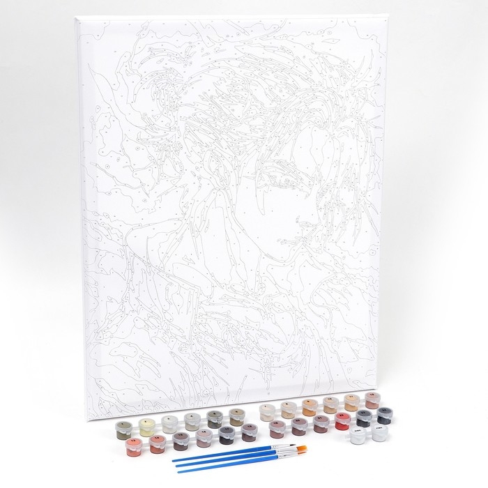 Картина по номерам на холсте с подрамником «Воин в огне», 40 х 50 см Картина по номерам на холсте с подрамником «Воин в огне», 40 х 50 см