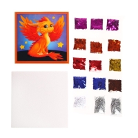 Аппликация пайетками для детей «Дракончик», набор для творчества Аппликация пайетками для детей «Дракончик», набор для творчества