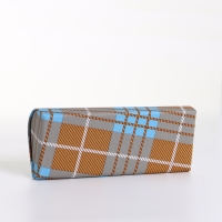 Футляр для очков на магните, длина 16 см, цвет коричневый/голубой