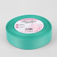 Лента репсовая, 25 мм, 23 &plusmn; 1 м, цвет тиффани №66