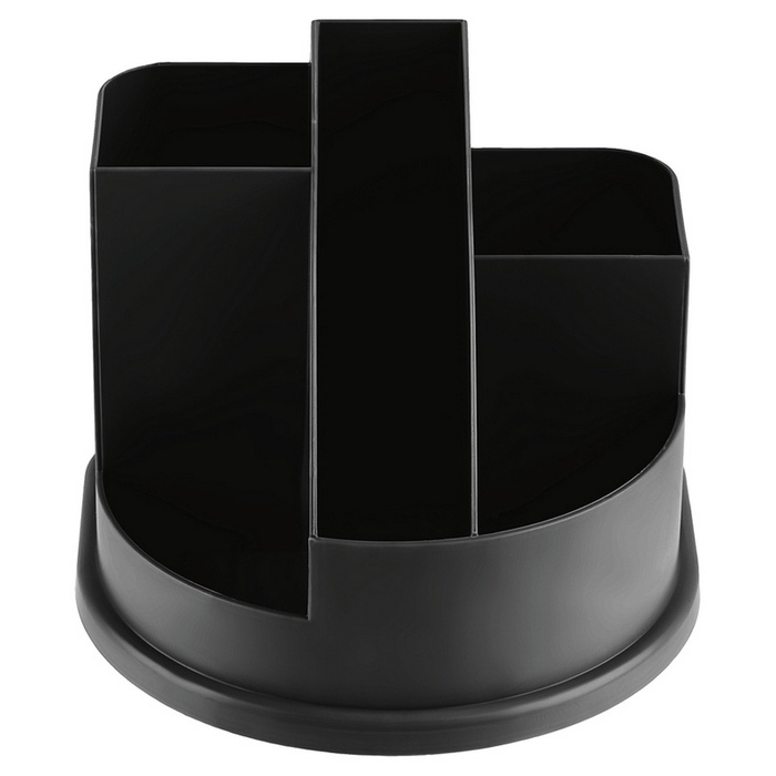 Подставка-органайзер для канцелярии Стамм "Авангард", пластиковая, без наполнения, чёрная