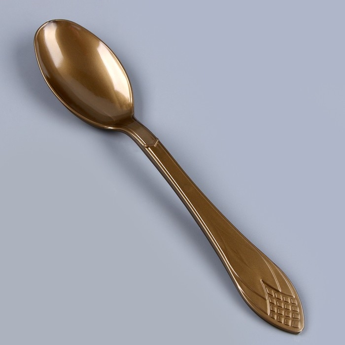 Ложки пластиковые, в наборе 6 шт., цвет золото Ложки пластиковые, в наборе 6 шт., цвет золото