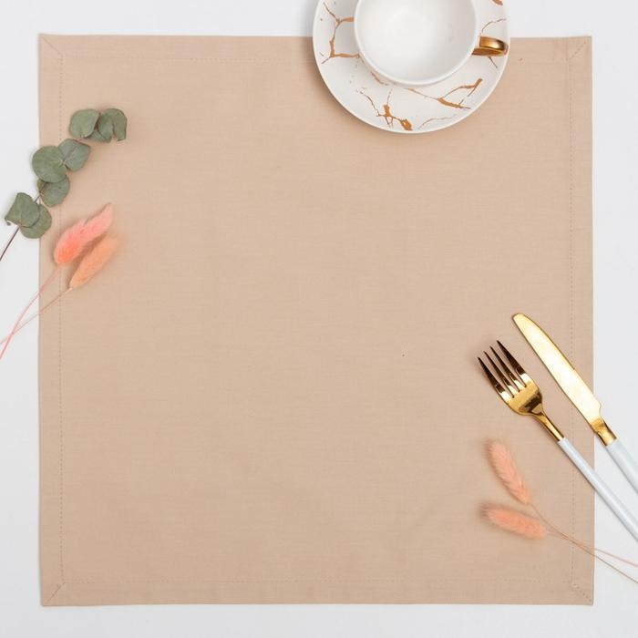 Салфетка столовая Этель 40*40 см, цв. бежевый, 100% хлопок, саржа, 250гр/м2 Салфетка столовая Этель 40*40 см, цв. бежевый, 100% хлопок, саржа, 250гр/м2