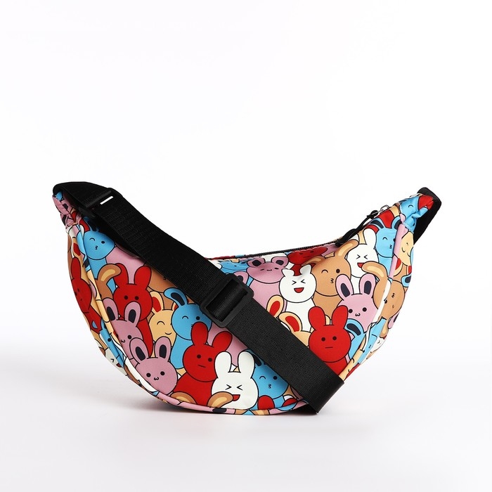 Сумка молодёжная на молнии, цвет разноцветный/розовый Сумка молодёжная на молнии, цвет разноцветный/розовый