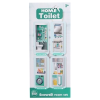 Набор мебели для кукол &laquo;Уборная&raquo;, душ, унитаз, цвет зелёный