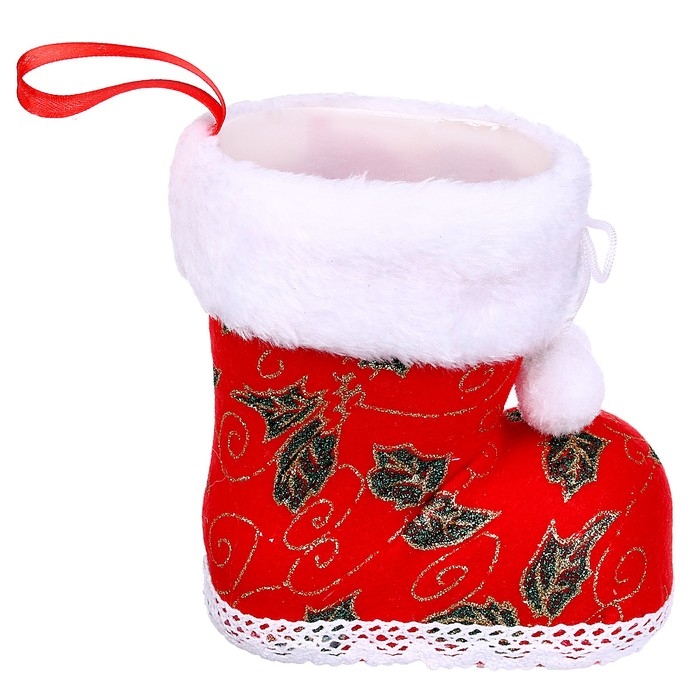 Конфетница &laquo;Сапожок&raquo;, цвет красный