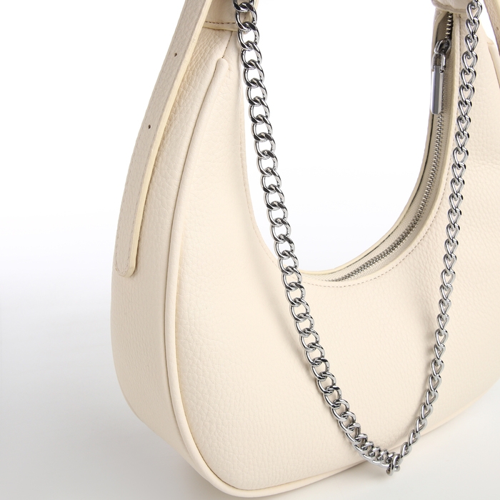 Сумка женская хобо на молнии TEXTURA, средний размер, цвет молочный Сумка женская хобо на молнии TEXTURA, средний размер, цвет молочный