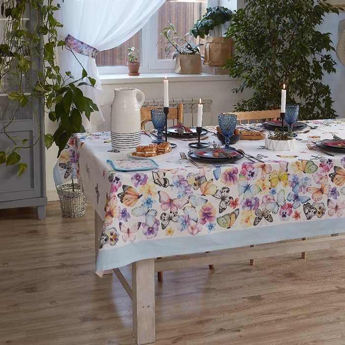 Скатерть "Этель" Бабочки 110х147 см, 100% хл, репс 210гр/м2
