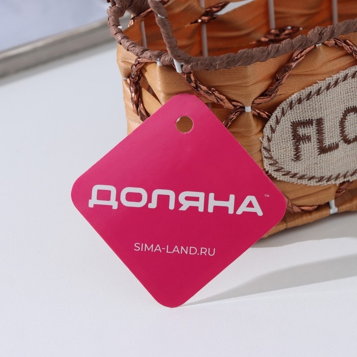 Кашпо для цветов плетёное с ручками Доляна «Овал», 17,5×8×12,5 см, цвет светло-коричневый Кашпо для цветов плетёное с ручками Доляна «Овал», 17,5×8×12,5 см, цвет светло-коричневый