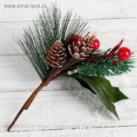 Декор "Зимнее очарование" шишки и ягодки, 17 см Декор "Зимнее очарование" шишки и ягодки, 17 см