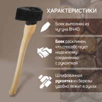 Колун литой ЛОМ, деревянное топорище, 2.5 кг Колун литой ЛОМ, деревянное топорище, 2.5 кг