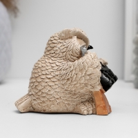 Фигура "Сова с биноклем" бежевая, 8х10х6см Фигура "Сова с биноклем" бежевая, 8х10х6см