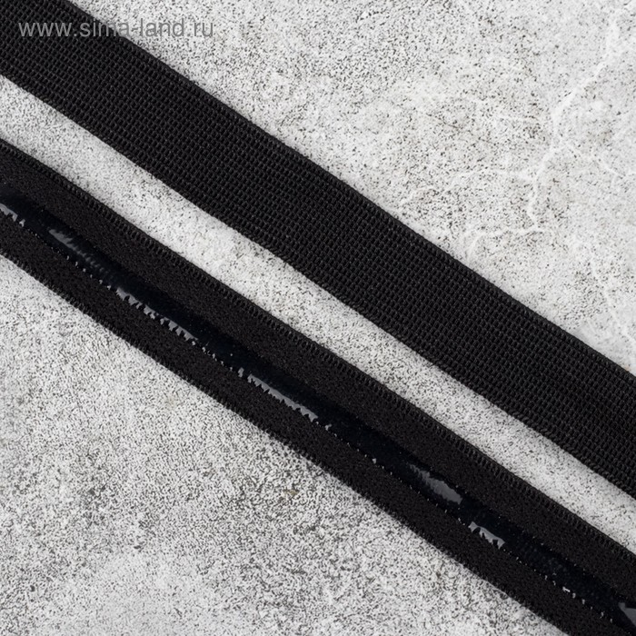 Резинка с силиконом, 15 мм, 10 &plusmn; 1 м, цвет чёрный