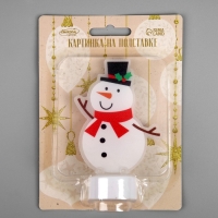 Световая картинка на подставке &laquo;Снеговик&raquo; 11 см, батарейки, свечение тёплое белое