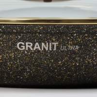 Сковорода Granit ultra black-gold, d=24 см, антипригарное покрытие, стеклянная крышка, съёмная ручка Сковорода Granit ultra black-gold, d=24 см, антипригарное покрытие, стеклянная крышка, съёмная ручка