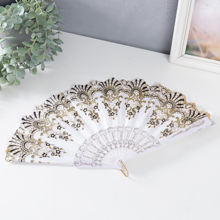 Веер пластик, текстиль Веер пластик, текстиль "Греция" МИКС 22 см