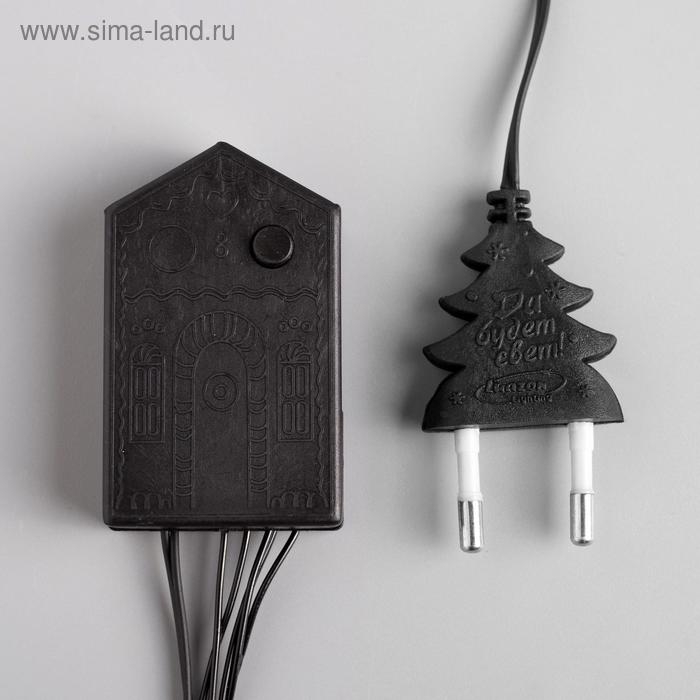 Гирлянда &laquo;Нить&raquo; 10 м, IP20, тёмная нить, 100 LED, свечение белое, 8 режимов, 220 В