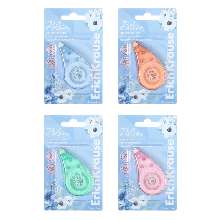 Корректирующая лента 5 мм х 7 м, ErichKrause Pastel Bloom, микс Корректирующая лента 5 мм х 7 м, ErichKrause Pastel Bloom, микс