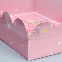 Коробка для печенья, кондитерская упаковка с PVC крышкой, &laquo;Тюльпаны&raquo;, 20 х 30 х 8 см