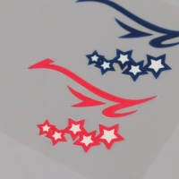 Наклейка пластик на лицо "Стрелки. Звёзды" 13х13,5 см Наклейка пластик на лицо "Стрелки. Звёзды" 13х13,5 см