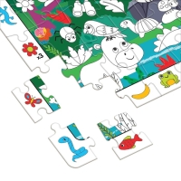 Пазл «Собери, найди, раскрась. Тайна джунглей», 60 деталей Пазл «Собери, найди, раскрась. Тайна джунглей», 60 деталей