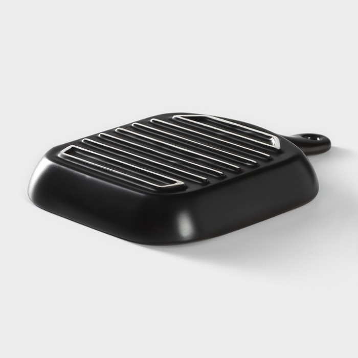 Блюдо из жаропрочной керамики для подачи Magistro &laquo;Сковорода-гриль&raquo;, 23&times;16&times;3 см, цвет чёрный