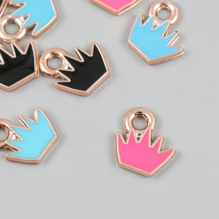 Декор для творчества пластик под металл Декор для творчества пластик под металл "Корона яркая" МИКС набор 10 шт 0,2х1,5х1,5 см