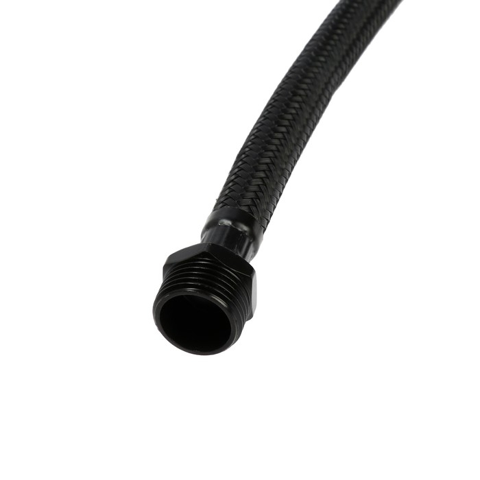 Подводка гибкая для воды ZEIN engr, нейлон, 1/2", гайка-штуцер, 80 см, с ключом, черная
