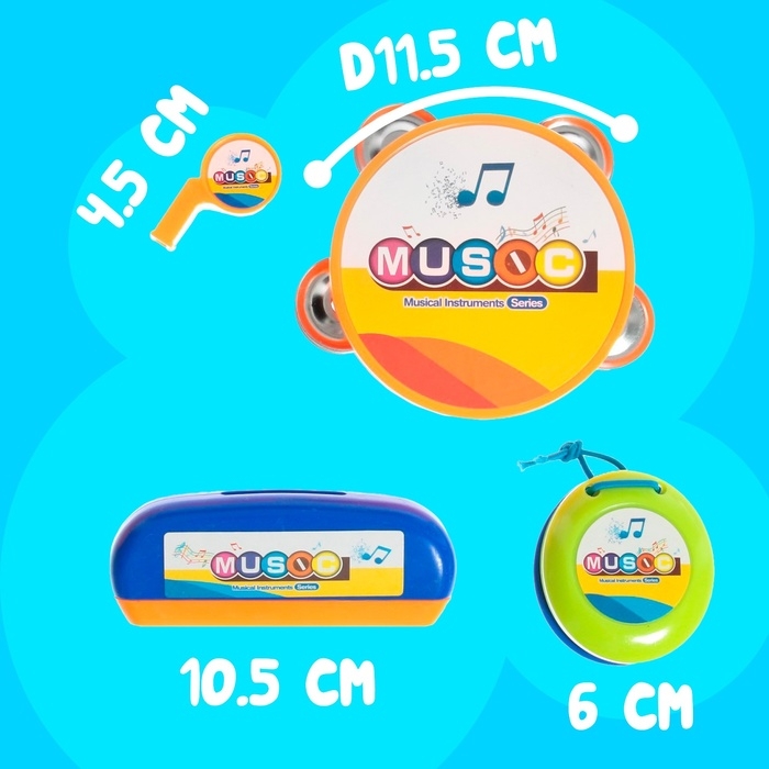 Набор музыкальных инструментов «Оркестр», 5 предметов Набор музыкальных инструментов «Оркестр», 5 предметов