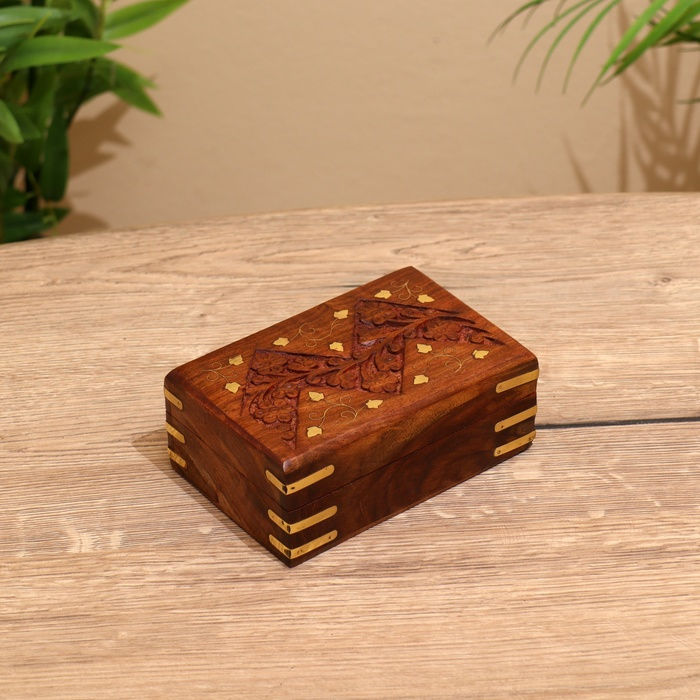 Шкатулка Шкатулка "Волна" дерево 15х10х6 см