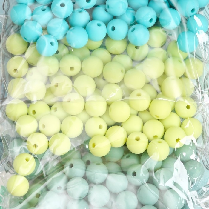 Набор бусин для творчества пластик "Лес и вода" d=0,8 см 4 цвета х 20 гр