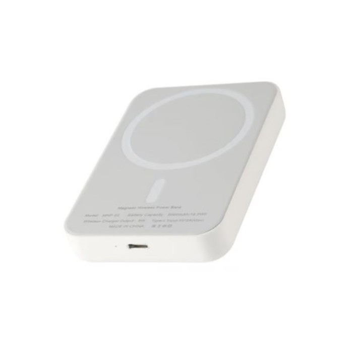 Внешний аккумулятор Barn&Hollis, 5000 мАч, 5В, Type-С, беспроводная зарядка, MagSafe, белый