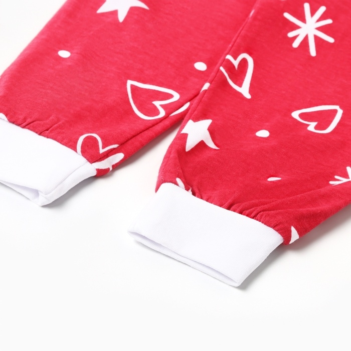 Новый год. Пижама детская НГ Пингвин, цвет белый/красный, рост 104