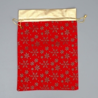 Мешочек подарочный замша &laquo;Подарочки&raquo;, снежинки, тиснение, 30 х 40 см +/- 1.5 см, Новый год