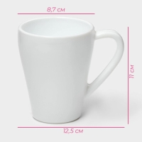 Кружка Доляна «Грация», 350 мл, стеклокерамика, цвет белый Кружка Доляна «Грация», 350 мл, стеклокерамика, цвет белый