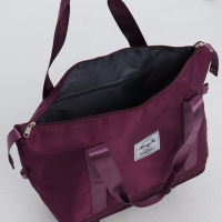 Сумка дорожная на колёсах, с увеличением, наружный карман, держатель для чемодана, цвет фиолетовый Сумка дорожная на колёсах, с увеличением, наружный карман, держатель для чемодана, цвет фиолетовый