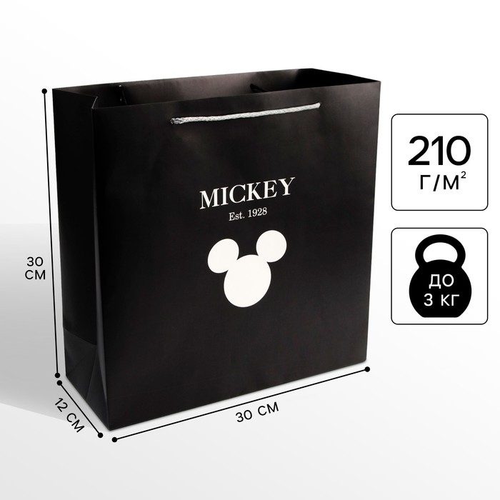 Пакет подарочный, 30х30х12 см, упаковка, Микки Маус Пакет подарочный, 30х30х12 см, упаковка, Микки Маус