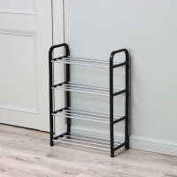 Обувница Доляна, 4 яруса, 42×19×60 см, цвет чёрный Обувница Доляна, 4 яруса, 42×19×60 см, цвет чёрный