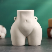 Подсвечник "Марта" белый глянец, 10х6х8см Подсвечник "Марта" белый глянец, 10х6х8см